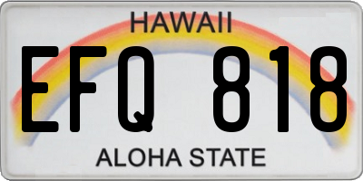 HI license plate EFQ818