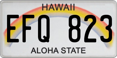 HI license plate EFQ823