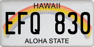 HI license plate EFQ830