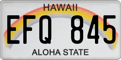 HI license plate EFQ845