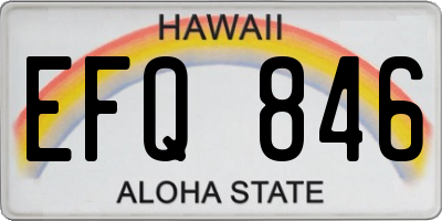 HI license plate EFQ846