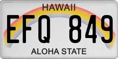 HI license plate EFQ849