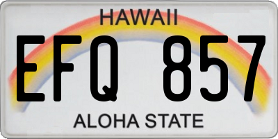 HI license plate EFQ857