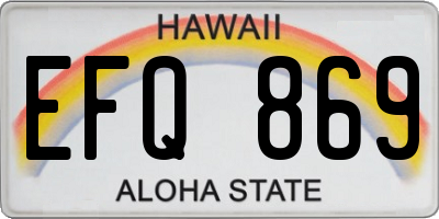 HI license plate EFQ869