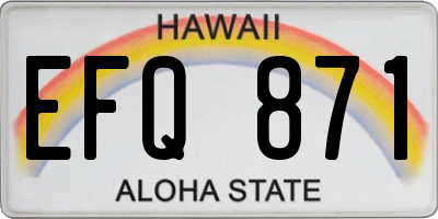 HI license plate EFQ871