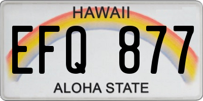 HI license plate EFQ877