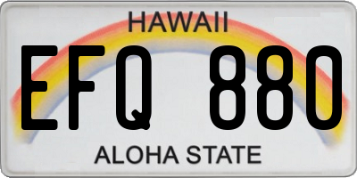 HI license plate EFQ880