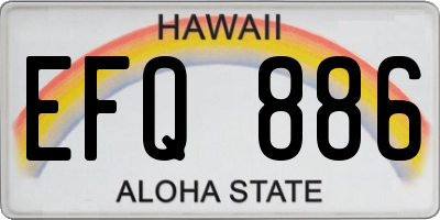 HI license plate EFQ886