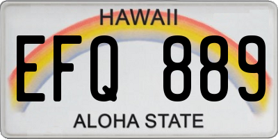 HI license plate EFQ889