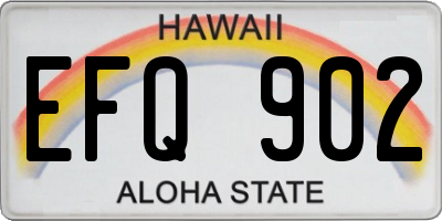 HI license plate EFQ902