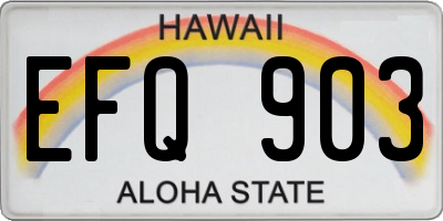 HI license plate EFQ903