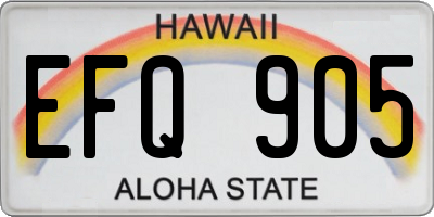 HI license plate EFQ905