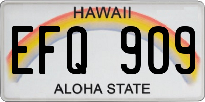 HI license plate EFQ909
