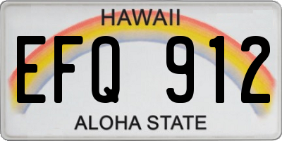 HI license plate EFQ912
