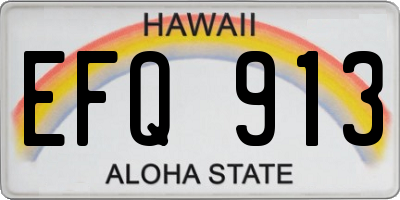 HI license plate EFQ913