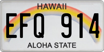 HI license plate EFQ914