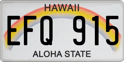 HI license plate EFQ915