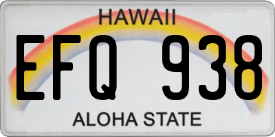 HI license plate EFQ938