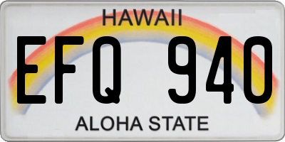 HI license plate EFQ940