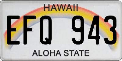 HI license plate EFQ943