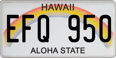 HI license plate EFQ950