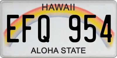 HI license plate EFQ954