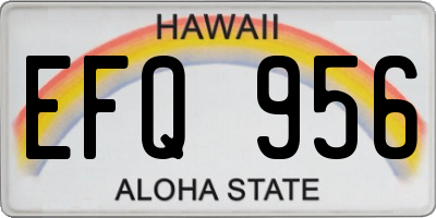 HI license plate EFQ956