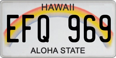 HI license plate EFQ969