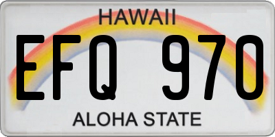 HI license plate EFQ970