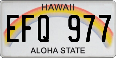HI license plate EFQ977