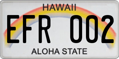 HI license plate EFR002
