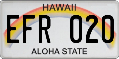 HI license plate EFR020