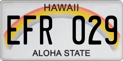 HI license plate EFR029