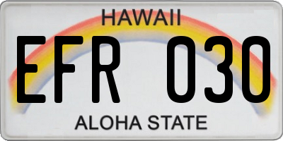 HI license plate EFR030