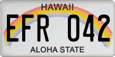 HI license plate EFR042