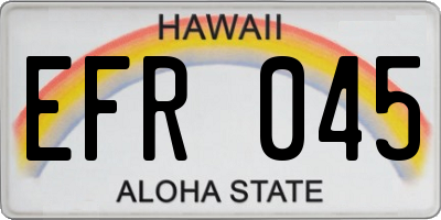 HI license plate EFR045