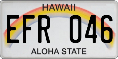 HI license plate EFR046