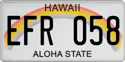 HI license plate EFR058