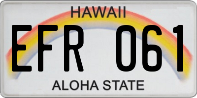 HI license plate EFR061