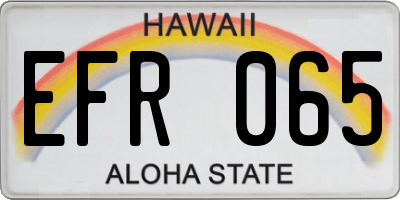 HI license plate EFR065