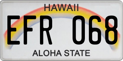 HI license plate EFR068