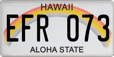 HI license plate EFR073