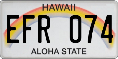 HI license plate EFR074