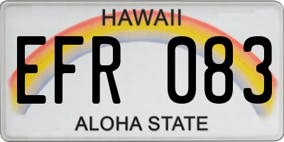 HI license plate EFR083