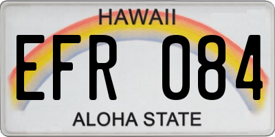 HI license plate EFR084