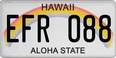 HI license plate EFR088