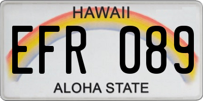 HI license plate EFR089