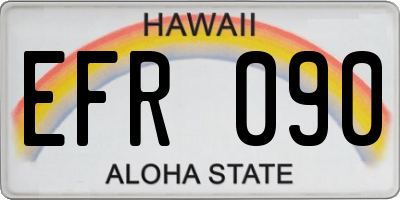 HI license plate EFR090