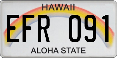 HI license plate EFR091