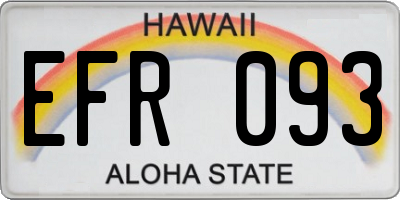 HI license plate EFR093